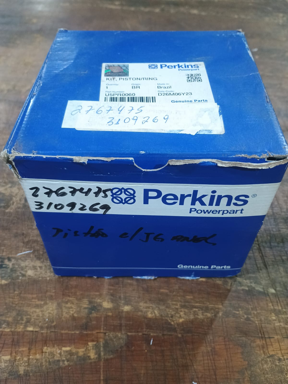 Pistão Com Jogo De Anéis Original Perkins 2767475/3109269